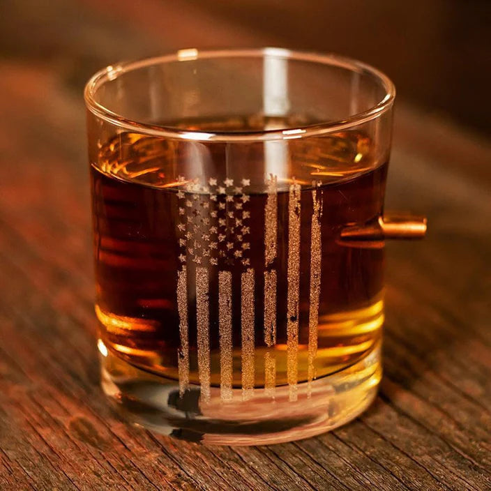 BenShot - 2nd Amendment / Patriotic Flag Rocks Glasses - GIFT SET OF 2